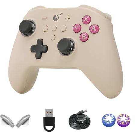 AKNES Gulikit KK3 Pro Mando, 1000Hz Tasa de Sondeo para Wins, Hall Joysticks y Gatillos, Mando Inalámbrico para Windows/Switch/Android/iOS/macOS/Steam Deck, Maglev/Rotor/Vibración HD - Retro