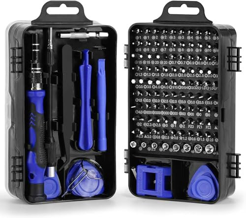Juego Destornilladores Precision Profesionales, 115 Pcs Kit de Destornillador de Reparación Portátil, herramienta de reparacion de Moviles Gafas Reloj Lentes