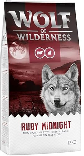 Wolf of Wilderness Ruby Midnight Rind & Kaninchen | Hundefutter trocken | getreidefrei | 12 KG