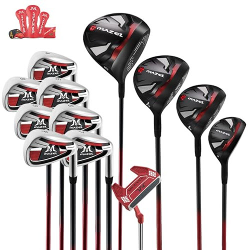 MAZEL Golf Club Set 12 Pieces Included #Driver Club,#3&5 Fairway Wood,#Golf Iron 4,5,6,7,8,9,P,#Hybrid Club,#Golf Putter (Complete Set 12 Pieces, 12)