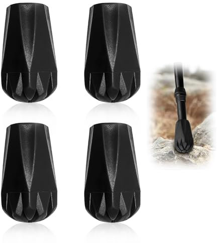 Nordic Walking stöcke Gummipuffer, 4 Stück Gehstock Gummispitzen, Gummispitzen für Wanderstöcke, Ersatz Gummi Puffer, Krückenkapsel rutschfest 12mm