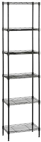 Liink1Ga Scaffale per la casa, in metallo, con 6 ripiani regolabili in altezza, 160 x 40 x 30 cm, in metallo, per ripostiglio, garage, cantina, balcone, bagno, colore nero