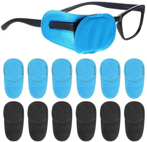 JEYORZY 12 pièces Cache Oeil Enfants, Réutilisable Cache Oeil, pour Couvrir les Yeux et Améliorer la Vision, pour Enfants et Adultes Souffrant d'Amblyopie et de Strabisme