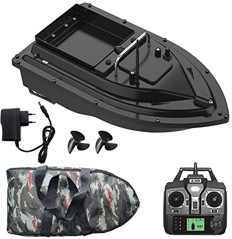 Ailgely GPS Futterboot Fischerei Köderboot, RC Fischköderboot Futterboot mit Fernbedienung 500m Fernbereich, Großer Köderbehälter mit 2kg Ladekapazität, für Angelbegeisterte, Schwarz 2, 10000mah
