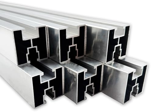 Aluprofil 40x40 Nut 8/10 | Länge: 8 x 2 m (16 m) | Alu Solarprofil | Solarschiene | Photovoltaik | Montageschiene | Systemprofil | Solaranlage | Montageprofil 40x40 mm PV | Aluminiumprofil |