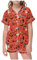 Freizeit-Pyjama-Set für Kinder mit Halloween-Print und Knopfkragen, kurzärmelig, Oberteil und Shorts Flauschige Bademantel