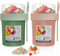 Bukuhlio Lot de 2 gobelets à céréales à emporter 560 ml et 230 ml,pot yaourt，overnight oats jar， avec cuillère, anti-fuite (Vert + Rose)