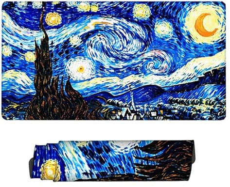 Tapis de Souris Abstrait Tapis de Souris Gaming Bleu Tapis de Souris Large étendu Optimisé pour les capteurs, Friction modérée,Tapis de souris étanche avec Bords Cousus, Maison XXL 1200x600x3mm H2-10