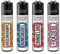 Clipper Feuerzeuge, Set mit 4 Stück, außergewöhnliche Motive (Schimpfwörter #3)