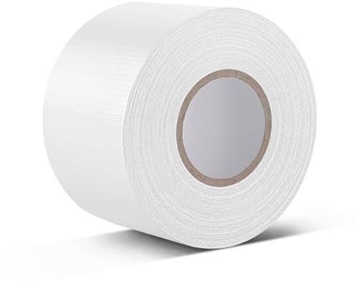 HONGTAISHENG Premium Gewebeband, Wasserfest Gaffa Tape, Panzerband Extra Stark, Panzertape Weiß für Innen & Außen Gewebeverstärktes Klebeband, 58mm x 20m