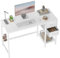 Cubiker Schreibtisch 100×50×75cm, Computertisch, PC-Tisch, Bürotisch, mit 2 Schubladen auf der rechten oder linken Seite, fürs Büro, Wohnzimmer, Stahlgestell, Industrie-Design, Weiß