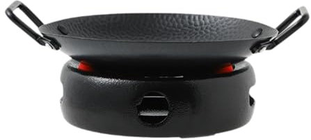 Fenteer SEAFOODPOT Calentador japonés shabu Olla de Cocina Bandeja Coreana Bandeja de Calentador de barbaco, Negro