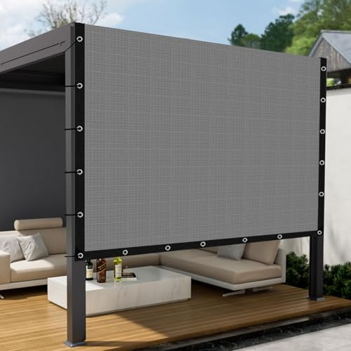 BXAEYIPOR 85% Garten Schattierungsnetz-Leicht luftdurchlässig Schattennetz,Sonnensegel für Garten,Auto,Sonnensegel Mit Einfassung Mit Ösen,Grau