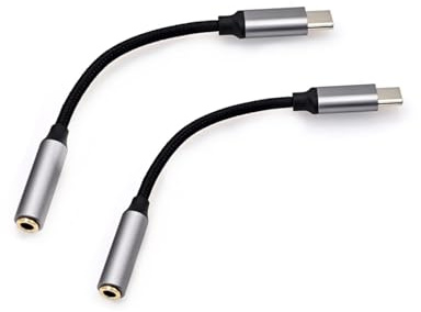 JZK 2X 10CM adattatore USB C a jack da 3,5 mm, AUX a USB C, adattatore Tipo C a jack per cuffie, per iPhone 15/Plus/Pro/Pro Max, per iPad Pro/Air/mini, per Samsung Galaxy, per Pixel, per HUAWEI Mate