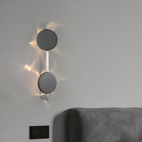 AstrizLamp Wandleuchte Innen LED Modern, 5W-38cm Doppelkopf Wandlampe Stainless Steel Lamp Body&Drehbare Schwarz Leuchtenkopf, Minimalistisch Wandbeleuchtung für Wohnzimmer Schlafzimmer Flur