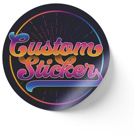 Personalised Labels Stickers Custom Company Logo Decal Circle or Square with Gloss Finish & Various Sizes 30mm 40mm 50mm 60mm Waterproof Reward Personalized Sticker Label (Circle, 30mm)