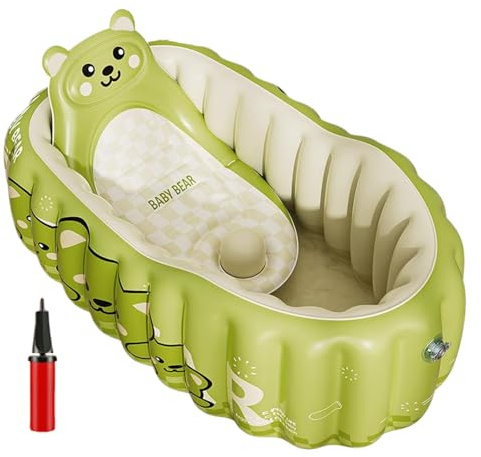 Gihioue Baignoire portable pour bébé - Baignoire gonflable portable - Accessoires de douche pour - Pour la maison, les voyages, le camping, les vacances