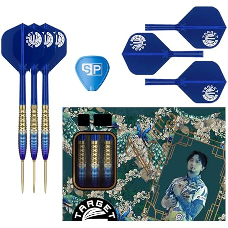 Target Japan Prime Series Zenith G2 Steel Tip Darts with Kflex 23G/25G | 90% Wolfram-Dartset, K-Flex-Flügel und -Schaft Nr. 2, Nano Swiss Point-Spitzen, Ching Ho Tung Gen 2