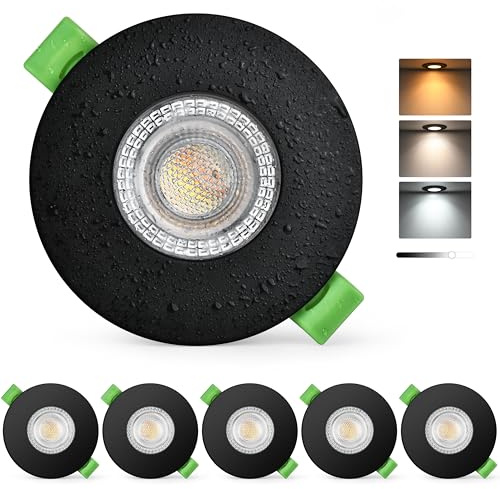 Projecteur LED Encastré 230V Dimmable 3CCT IP65 Spot de Plafond 60-75mm