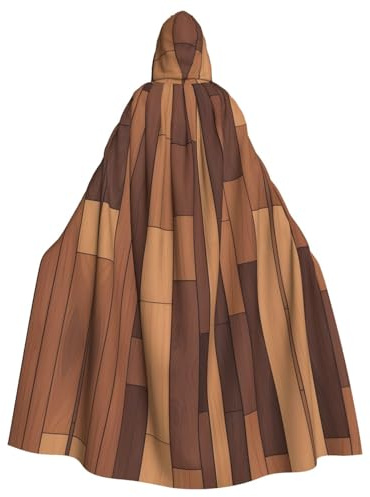 WHJSSF Cape à capuche pour adulte avec panneau de bois imprimé sur fond Halloween