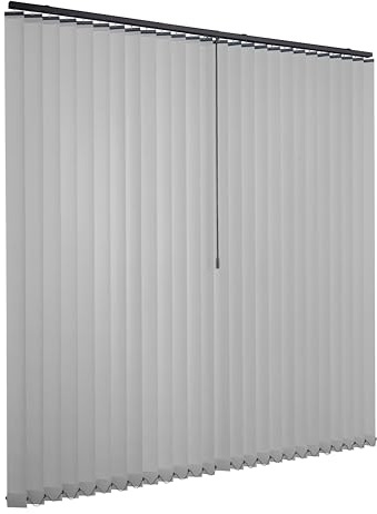 Lamellenvorhang Komplettset Ventanara Vertikaljalousie 89mm inkl. Montagematerial (Grau/Schwarz Matte Oberschiene, B300 x H180 cm)