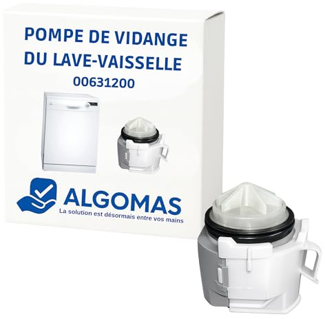 ALGOMAS Pompe de vidange pour lave-vaisselle 00631200 | Remplacement de remplacement compatible avec Bosch Siemens Balay | Drainage efficace évite l'eau stagnante | Installation facile | Remplacement