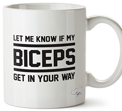 Hippowarehouse Let me Know if My Biceps get in Your Way Printed Mug Cup Ceramic 10oz