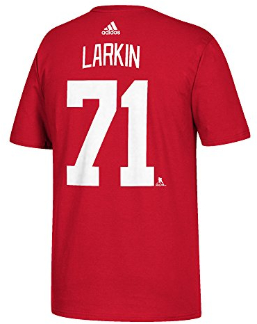 adidas NHL T-Shirt Detroit Red Wings Dylan Larkin #71 rot Logo Eishockey (X-Large)