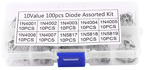 Dioden Sortiment Kit 100pcs 10 Values Gleichrichter Diode Mit Clear Box 1n4001~1n4007 1n5817~1n5819
