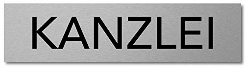 Interluxe Türschild Kanzlei 200x50x3mm, Schild aus Aluminium, selbstklebend und wiederablösbar, modernes Design für Notar, Anwalt, Finanzberater, Immobilienbüro, Steuerberater