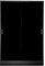 Reflect - 2 Door SLIDING Wardrobe with Hanging Rails and Shelves for Bedroom (H: 180cm x W: 120cm x D: 58cm) (Black Gloss/Black Oak)