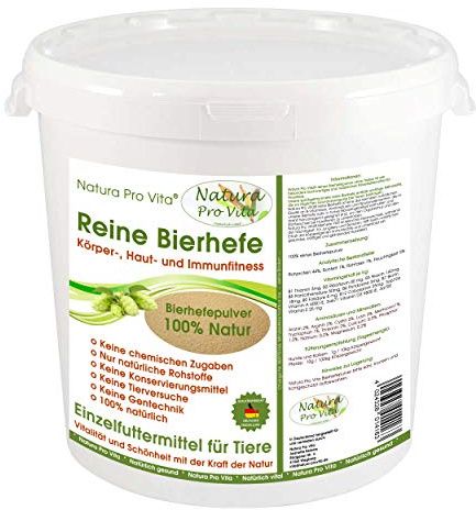 Bierhefe Katzen Vitamine Aminosäuren Mineralien Biotin Kur Wohlbefinden Verdauung Immunsystem Haut und Fellglanz Natura ProVita Reine Bierhefe 500g