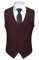 HISDERN Herren Karierte Weste formale klassische Weste Baumwolle Hochzeit Hahnentritt Anzug Westen Burgund XL