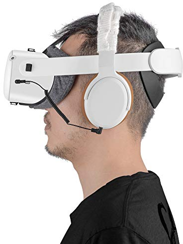 Globular Cluster Stereo Bass VR Headphones Custom Made for Oculus Quest 2 & Oculus Rift S - Short Elastic Cable Comfortable Pad and Cover…