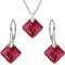 Panda-Jewellery 925 Sterling Silber Schmuckset mit Kristallen von Swarovski - Prinzessin - Scarlet - Ohrringe für Damen - Halskette mit Anhänger - Schmuck für Damen mit Geschenkbox