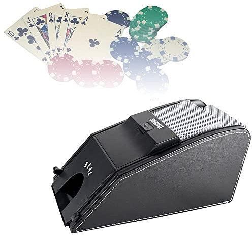 BDXZJ Mischmaschine Karten Elektrische, Kartenmischer Card Shuffler, Spielkarten-Shuffler 2 In 1 für Home Party Club Bridge-Pokerspiele, Poker, Rommé