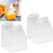 2 Jarras Cartón de Leche de Vidrio, Tazas de Leche en Forma de Casa Recipiente de Cartón de Leche Bonito Cartón de Leche Transparente Copa Irregular para Leche, Café, Zumo, Cócteles