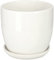 Kotarbau® - Vaso da fiori in ceramica per piante con vassoio antigoccia, diametro da 13 cm, colore bianco
