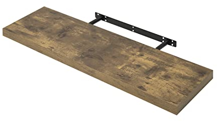 WOLTU Schweberegal Wandregal freischwebend Regal Wandboard Bücherregal Holz Board für Bücher, Bilder, Deko 70x23x3.8cm Vintagebraun RG9369hov