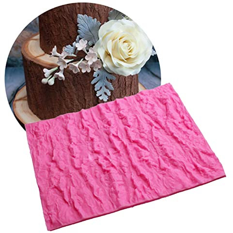 HUANGY Brateuanoii Molde de Encaje de Pastel se Puede Doblar, Diseño de Corteza de Pastel, Molde de Pastel de Textura de Corteza, para Decoración de Pasteles Molde de Textura de Corteza de Árbol