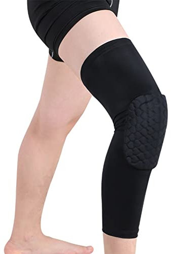 WISREMT 2 Pcs Rodilleras para Muslo, Manga de compresión para Pierna para Baloncesto, Manga Larga para Pierna, Equipo de protección, Rodilleras para niños, Adolescentes y Adultos