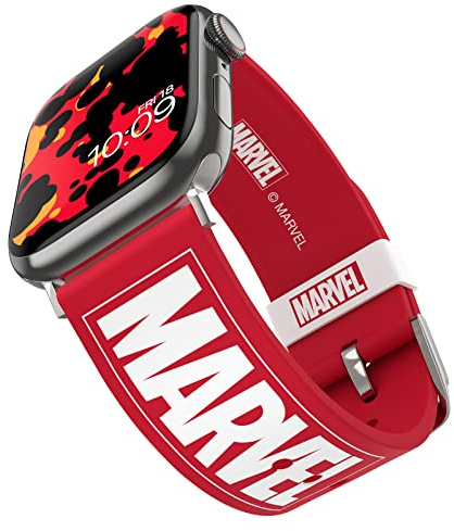 MARVEL - Logo Smartwatch Armband - Offiziell lizenziert, kompatibel mit jeder Größe und Serie der Apple Watch (Uhr nicht enthalten)