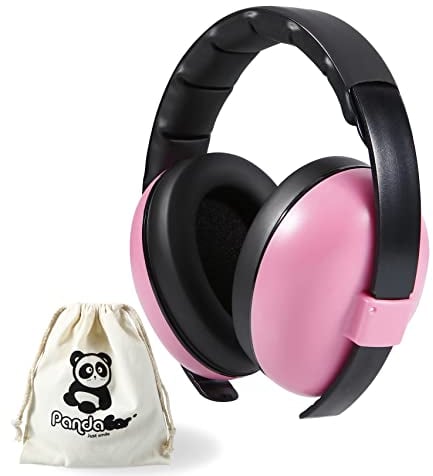 PandaEar Auriculares de Protección Auditiva para Bebés, Cancelación de Ruido - Edades de 0 a 3 Años | Protectores Auditivos para Infantes -Rosa