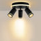 URing LED-Deckenleuchte, 3 Spot, rund, Deckenstrahler, schwenkbar & schwenkbar, LED-Beleuchtung mit Unterlicht, 8 W + 3 x 5 W GU10, 2200 lm, Warmweiß 3000 K, für Küche, mattschwarz