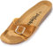 Palado Pantoletten Damen Malta Metallic – gefertigt in Spanien – weiche Veloursleder-Decksohle – robuste EVA-Sohle – edles Metallic-Design Senf Gold UK5,5 - EU38