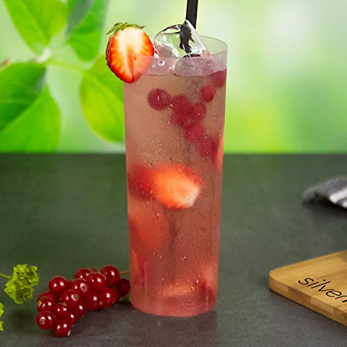 silverkitchen 100x Longdrinkgläser 300ml - Mehrwegbecher 0,3 l Longdrink, Trink Becher Set Mehrweg, Bruchfeste Plastikbecher Spülmaschinenfest, Made In Germany