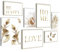 Novart WTD N021571a - 7 quadri da parete in stile boho con foglie dorate, pronti da appendere, per la casa, il soggiorno, la camera da letto