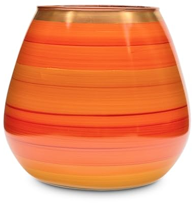 orangefarbenes Windlicht/Vase Vesuvio Tangelo - von Angela - Neue Wiener Werkstätte