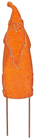 Manufaktur Lichtbogen Rost Gartenstecker Weihnachtsmann 55 cm