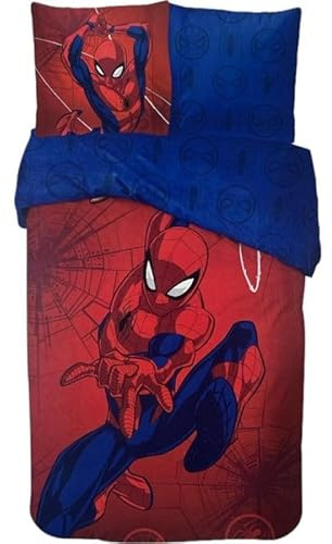Bettwäsche Spider-Man Marvel – 1 Bettbezug 140 x 200 cm + 1 Kissenbezug 63 x 63 cm (Bettwäsche Spider-Man Marvel – M) (Spider-Man Daunendecken-Set – B, 140 x 200 cm | 63 x 63 cm)